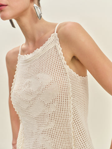 sonnet cotton linen crochet tank