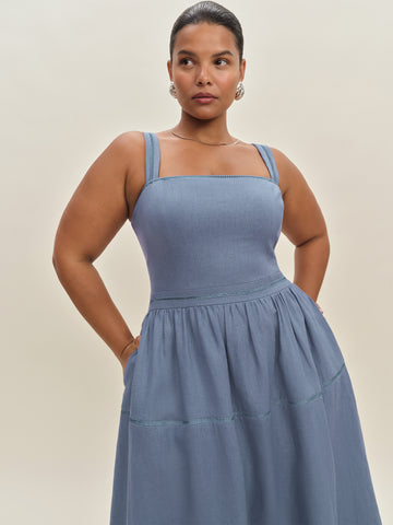 everett linen dress es