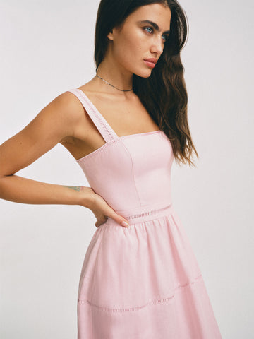 petites everett linen dress