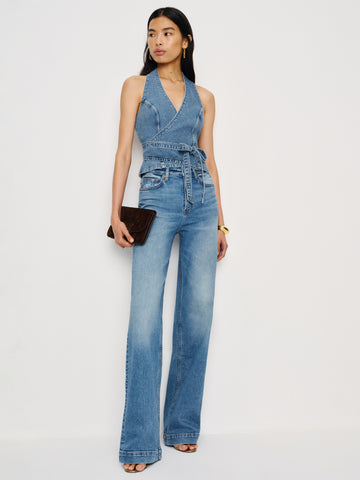 gaia denim halter top