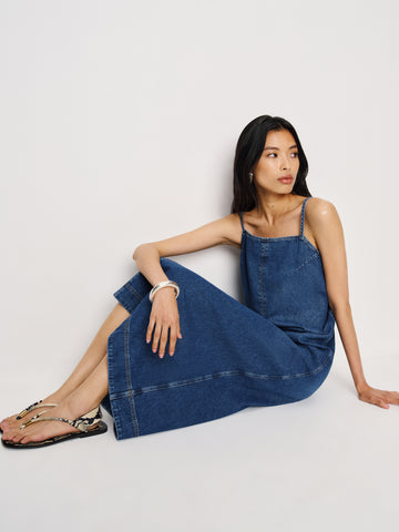 sofi denim maxi dress