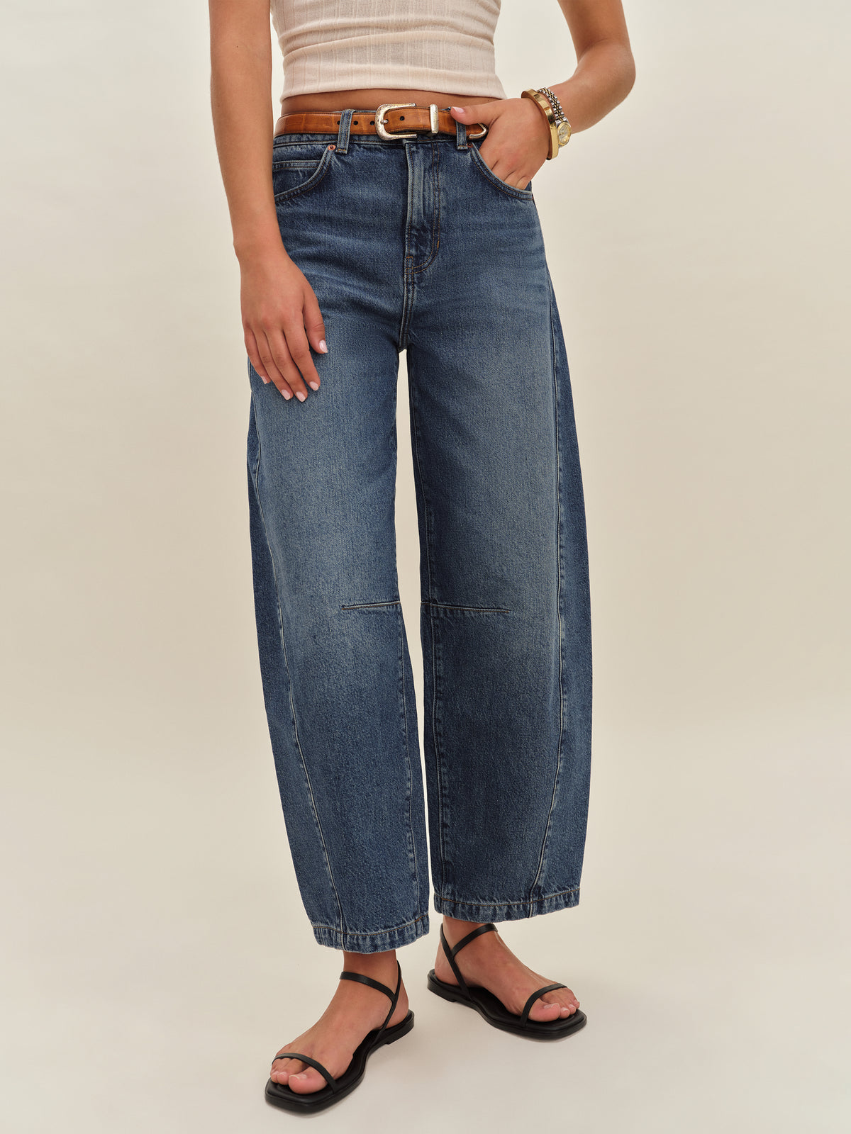 tyler mid rise barrel jeans