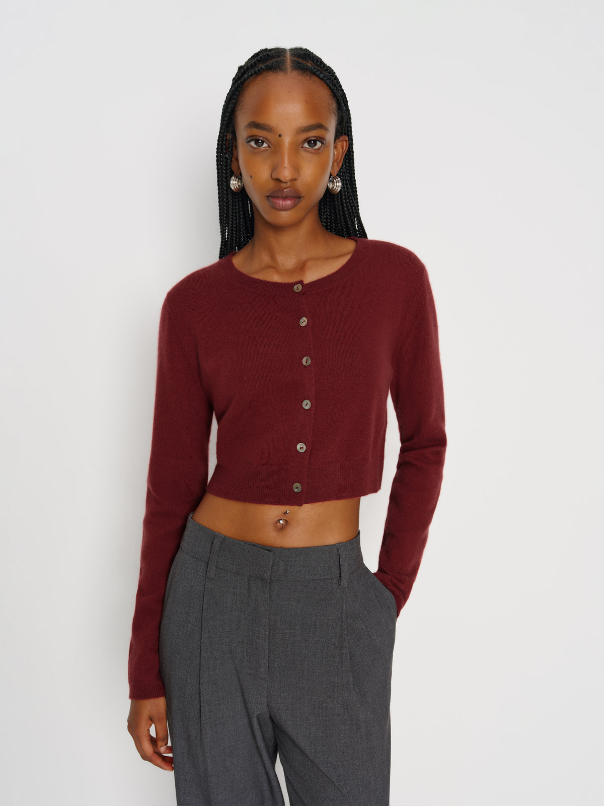 janie cashmere crew cardigan