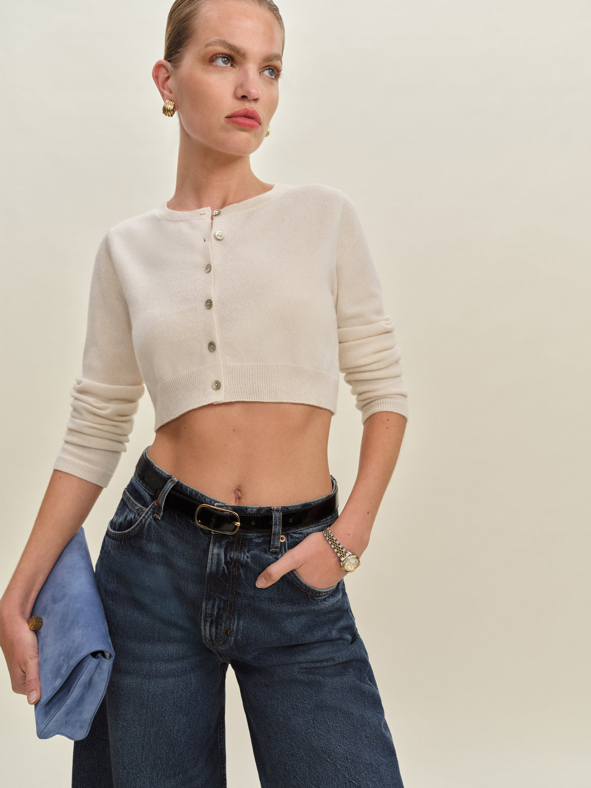 janie cashmere crew cardigan