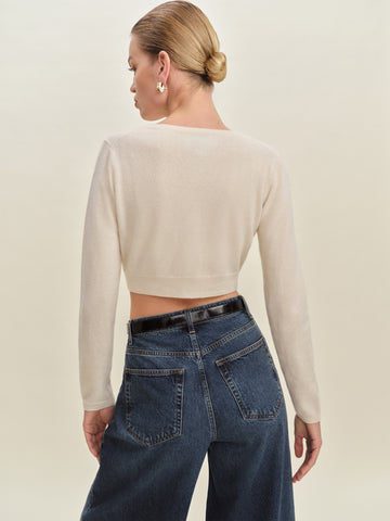 janie cashmere crew cardigan