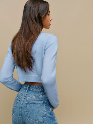 janie cashmere crew cardigan