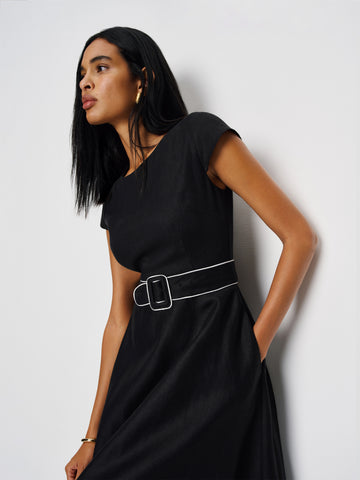 felipe belted linen dress