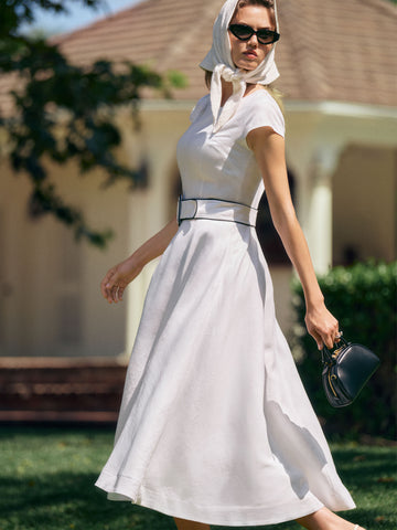 felipe belted linen dress