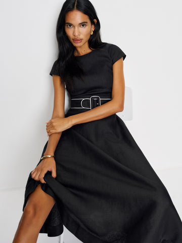 felipe belted linen dress