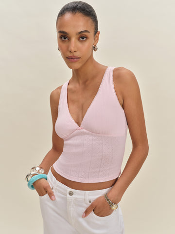 rue pointelle knit top