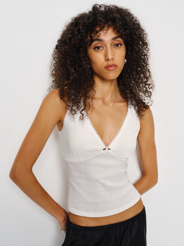 rue pointelle knit top