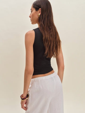 rue pointelle knit top