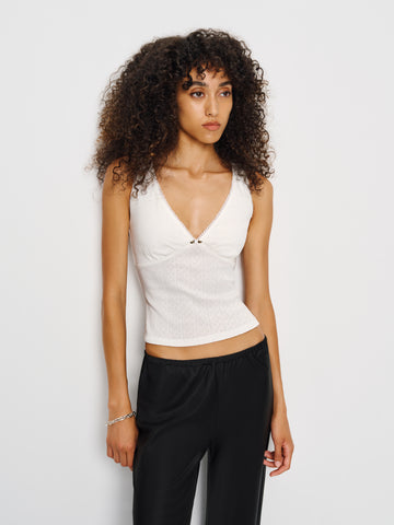 rue pointelle knit top