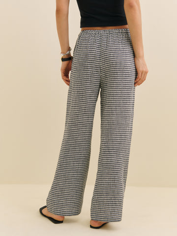 petites olina linen cropped pant