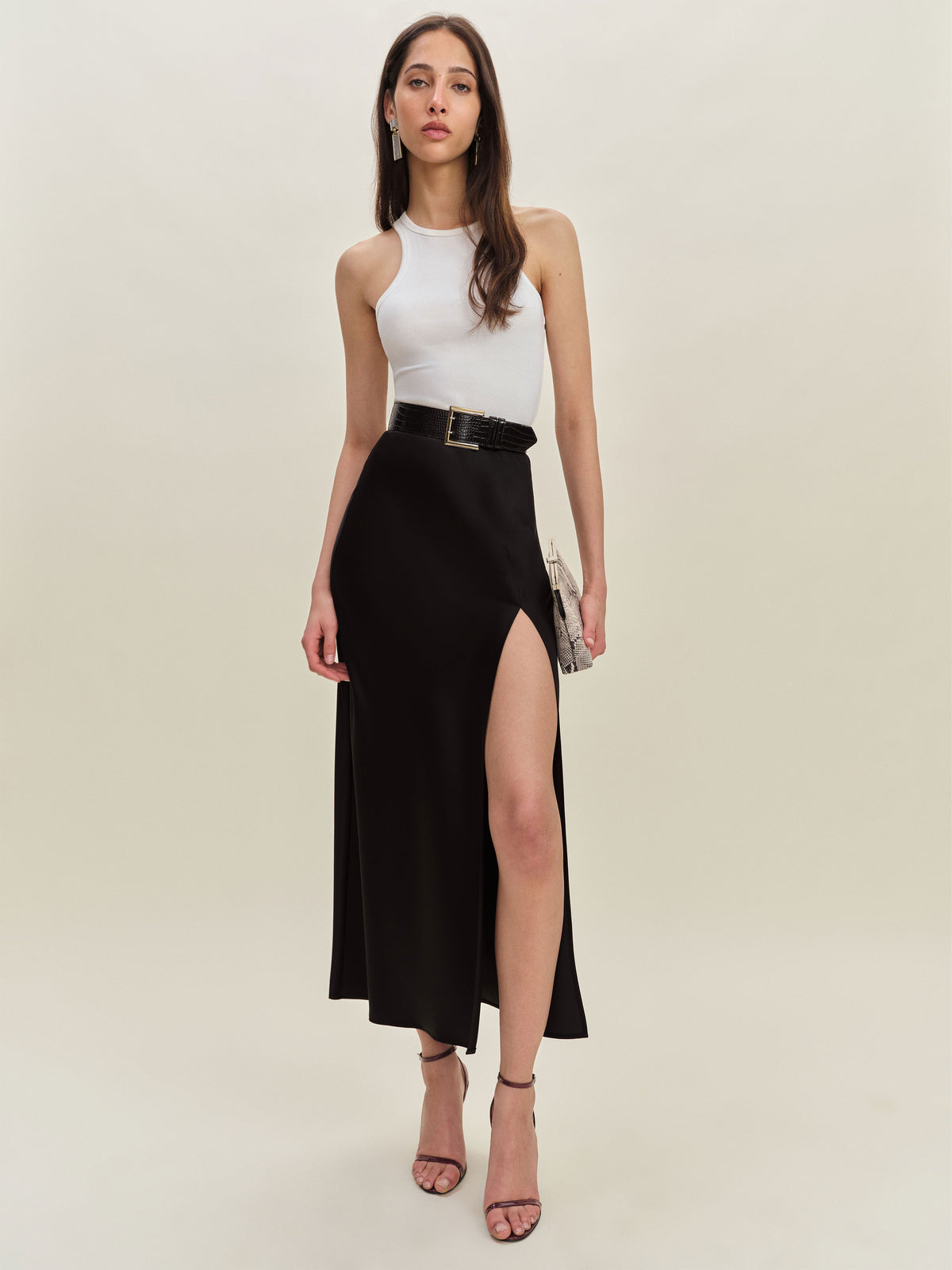 layla satin skirt with slit