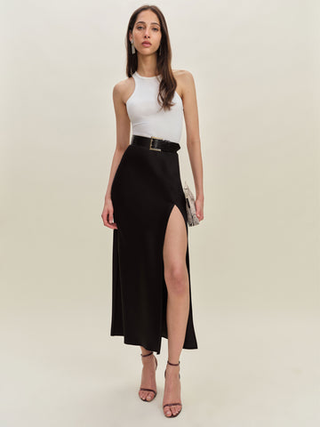 layla satin skirt with slit