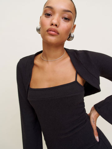 chloe knit shrug dress set