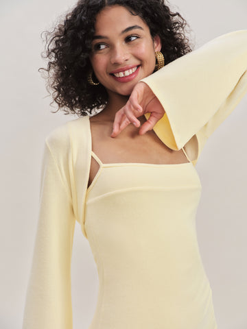 chloe knit shrug dress set