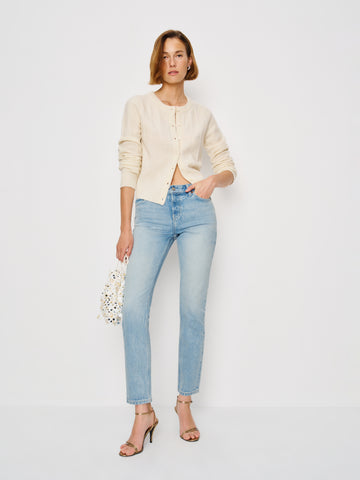 luca stretch low rise slim straight cropped jeans