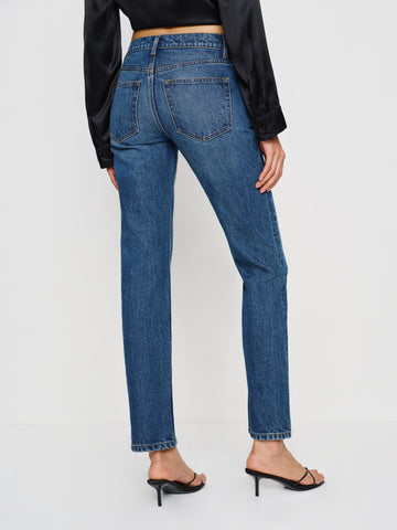 luca stretch low rise slim straight cropped jeans