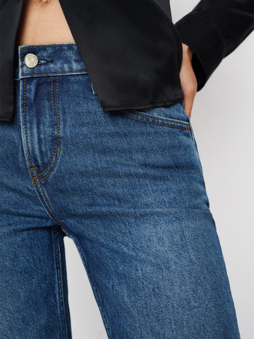 luca stretch low rise slim straight cropped jeans