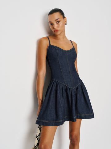 lottie denim mini dress