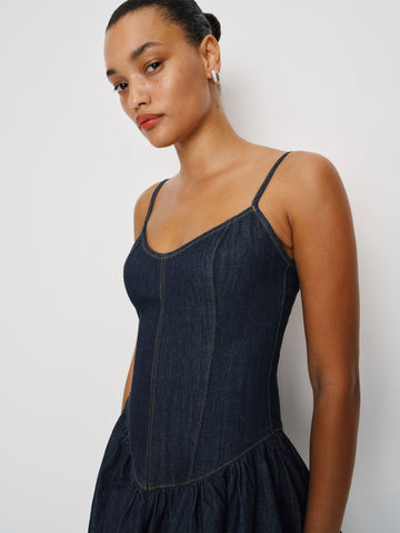 lottie denim mini dress