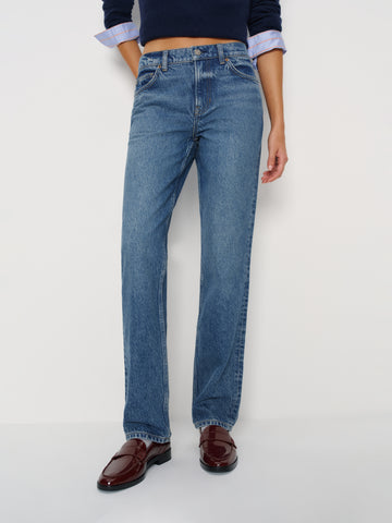 greer mid rise straight jeans
