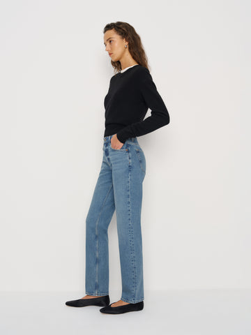 greer mid rise straight jeans