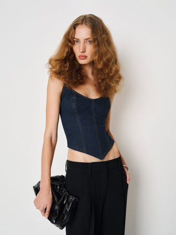 rebecca super stretch denim top