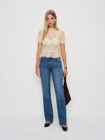 elton mid rise super stretch straight jeans