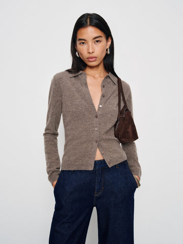florentina cashmere collared cardigan