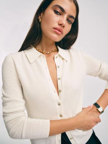 florentina cashmere collared cardigan