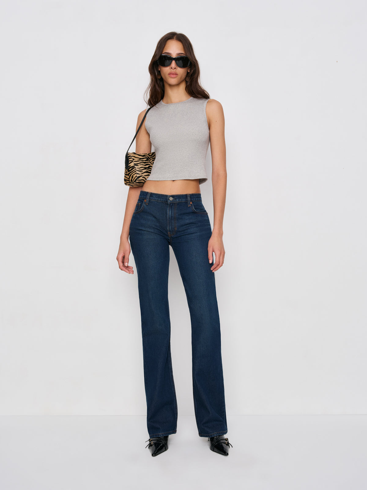 sharon stretch mid rise bootcut jeans