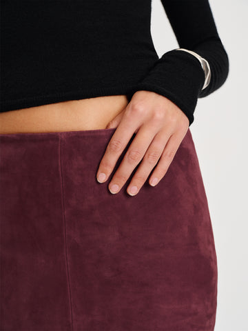 veda cole low waist leather maxi skirt