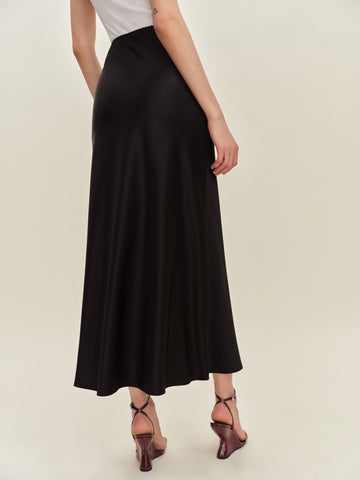 petites layla satin skirt with slit