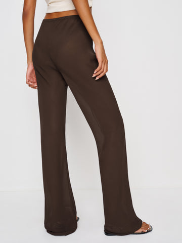 gale sheer mid rise bias pant