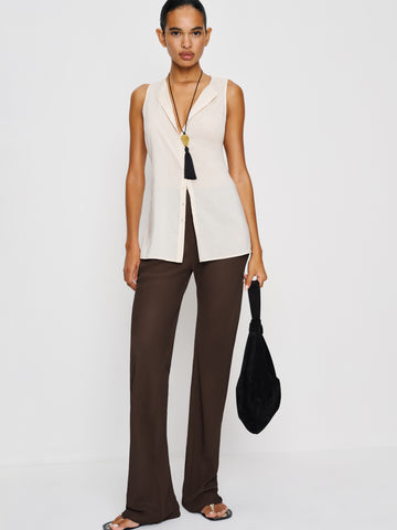 gale sheer mid rise bias pant