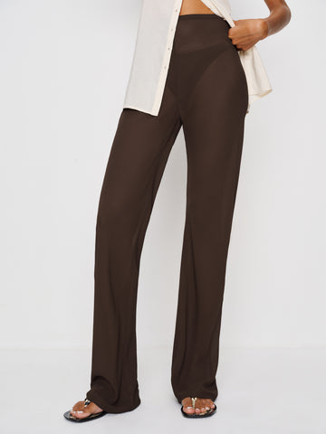 gale sheer mid rise bias pant