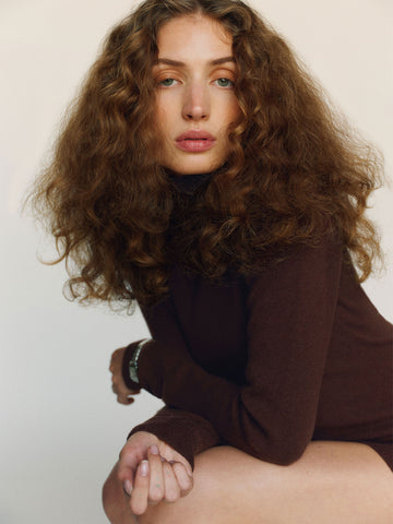 helly cashmere turtleneck dress