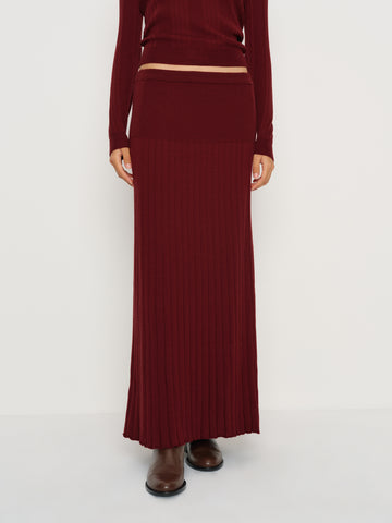 ettie regenerative merino midi skirt