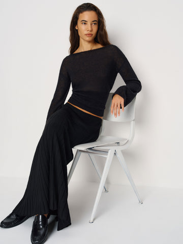 ettie regenerative merino midi skirt