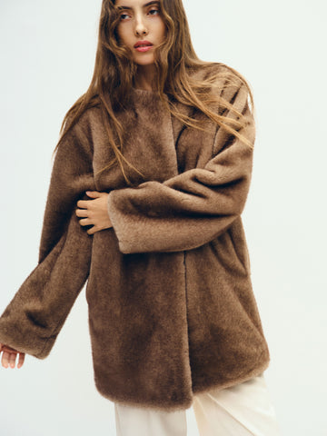 devin faux fur coat