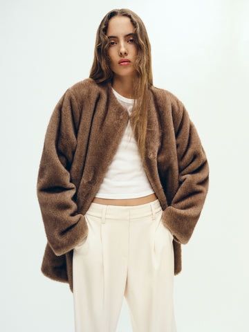 devin faux fur coat