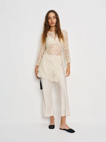 gale satin mid rise capri pant