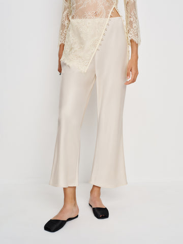 gale satin mid rise capri pant
