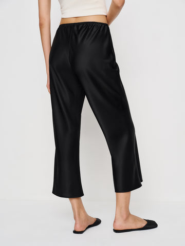 gale satin mid rise capri pant