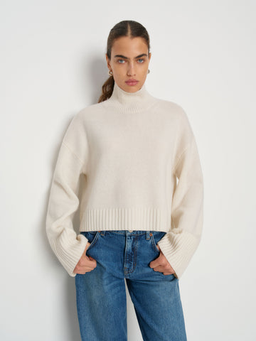 march regenerative wool cropped turtleneck