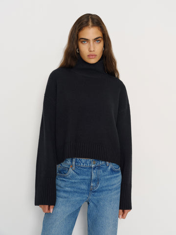 march regenerative wool cropped turtleneck