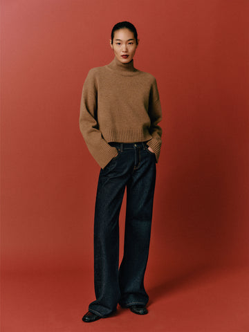 march regenerative wool cropped turtleneck